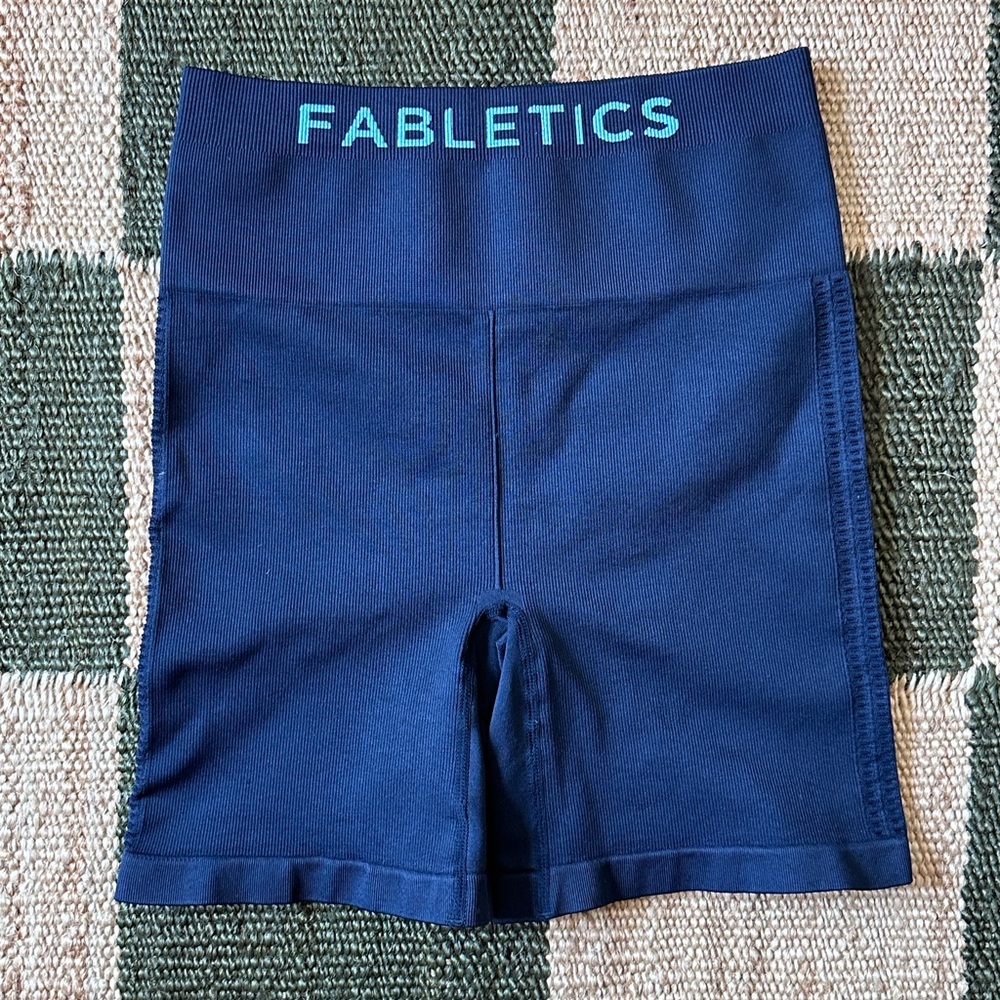 Fabletics Blue High-Rise Biker Shorts 6” Size Small (S)